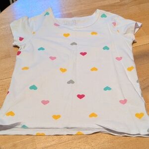 Vigoss White Tee with Colorful Heart Pattern